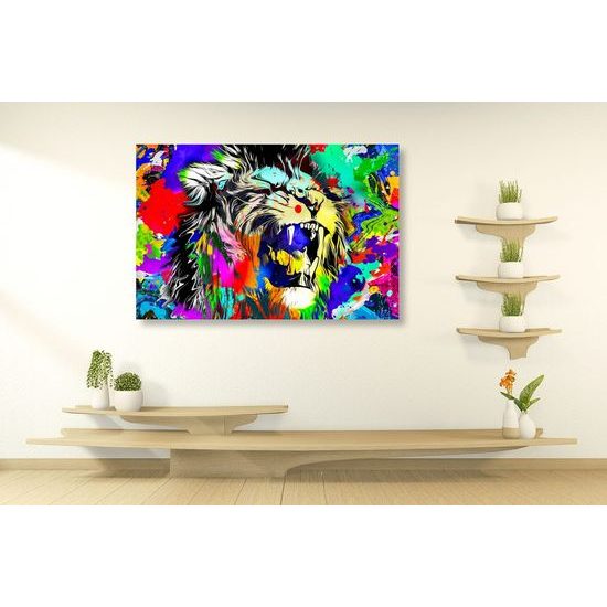 Kép oroszlánfej pop art stílusban