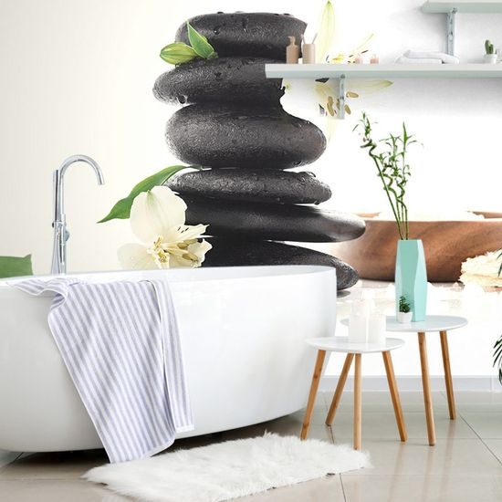 Öntapadó fotótapéta masszázskövek tengeri sóval