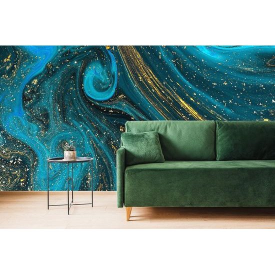 Öntapadó tapéta smaragd-arany színkeverék