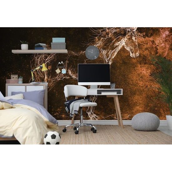 Érdekes ló öntapadó tapéta absztrakt háttéren