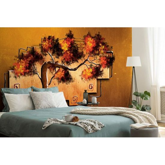 Öntapadó tapéta szokatlan fa etnikai stílusban