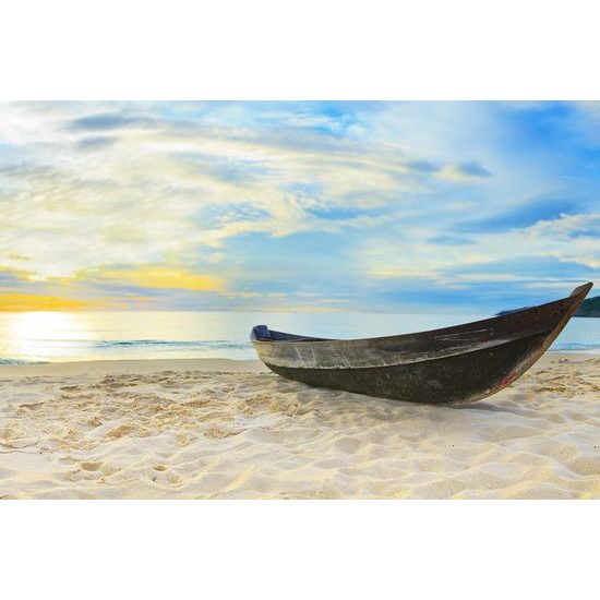 Öntapadó fotótapéta magányos hajó a tengerparton