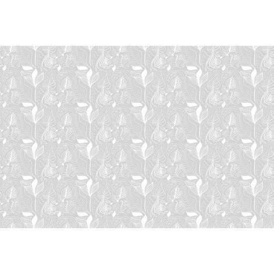 Tapéta művészeti levelek szürke kivitelben