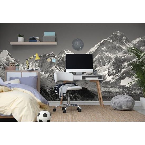 Öntapadó fotótapéta fekete-fehér nyári kilátás a gleccserre