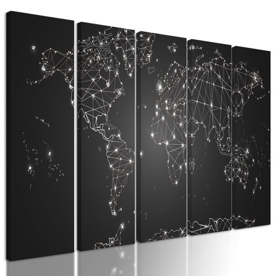5 részes kép hálózatokból álló világtérkép