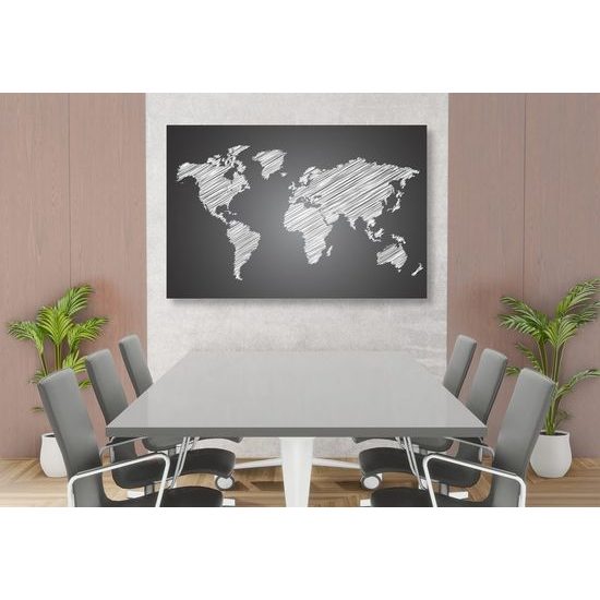 Parafa kép kikelt fekete-fehér térkép