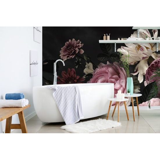 Fotótapéta virágok és szüreti nád