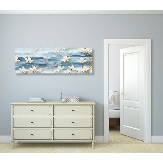 Kép virágok jeges háttérrel