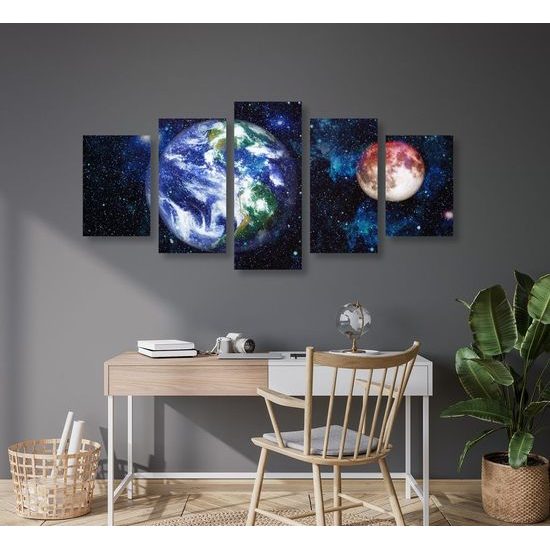 5 részes kép akvarell világűr