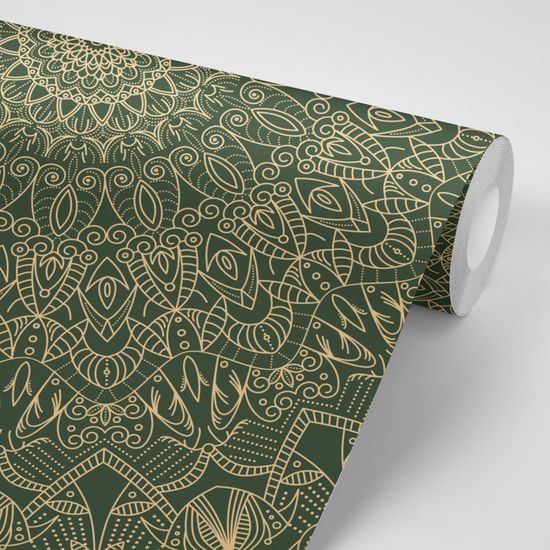 Öntapadó tapéta gyönyörűen kidolgozott Mandala zöld kivitelben