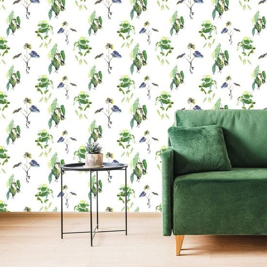 Öntapadó tapéta kecses trópusi növények