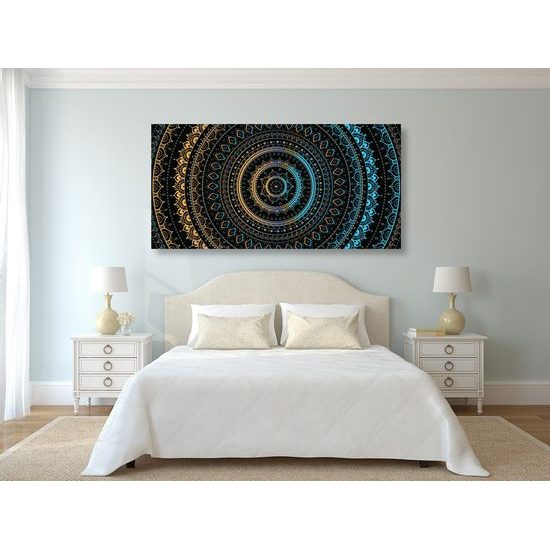 Kép gyönyörű kék-arany Mandala