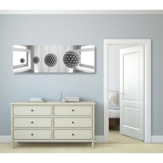 Kép fekete-fehér golyók a térben