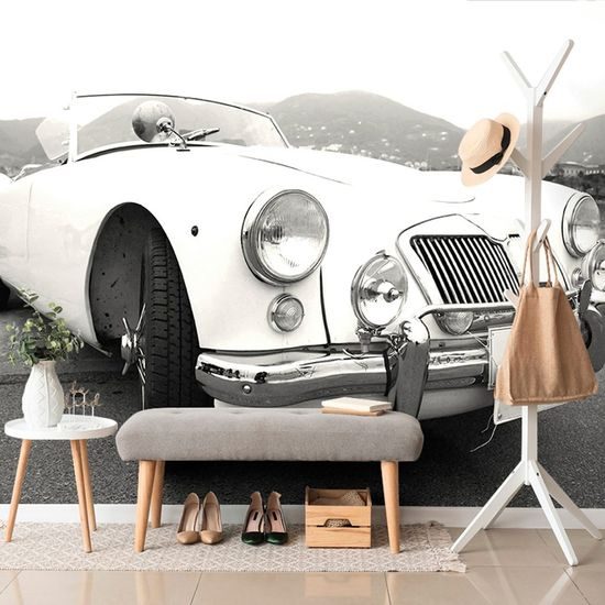 Öntapadó fotótapéta fekete-fehér ritka veterán