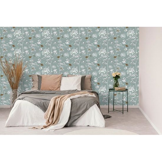 Öntapadó tapéta lepkékkel teli szelíd rét