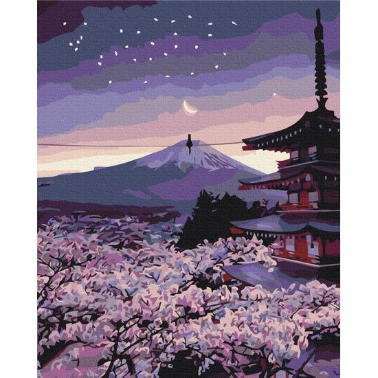 Festés számok szerint mágikus este Japánban
