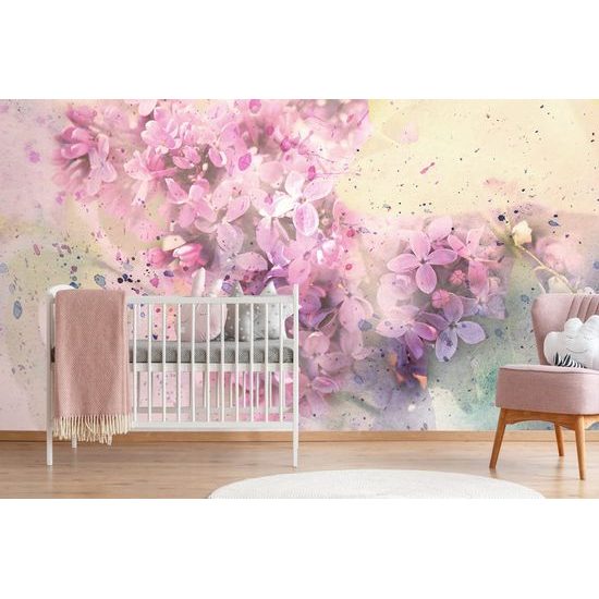 Öntapadó tapéta gally tele rózsaszín virágokkal