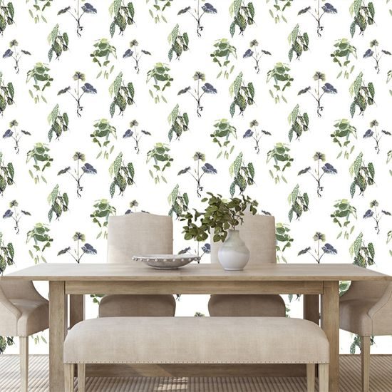 Öntapadó tapéta kecses trópusi növények