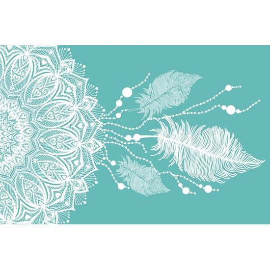 Tapéta varázslatos Mandala zöld alapon