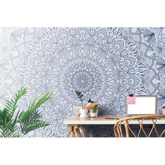 Tapéta gyönyörűen kidolgozott Mandala kék kivitelben