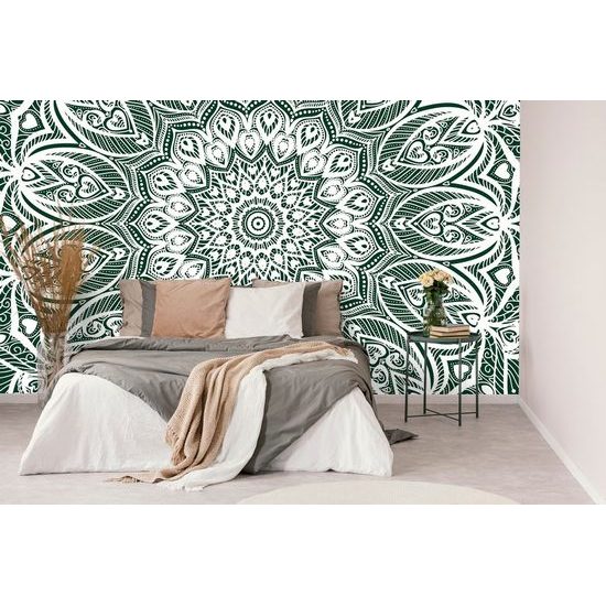 Tapéta végtelen Mandala zöld kivitelben
