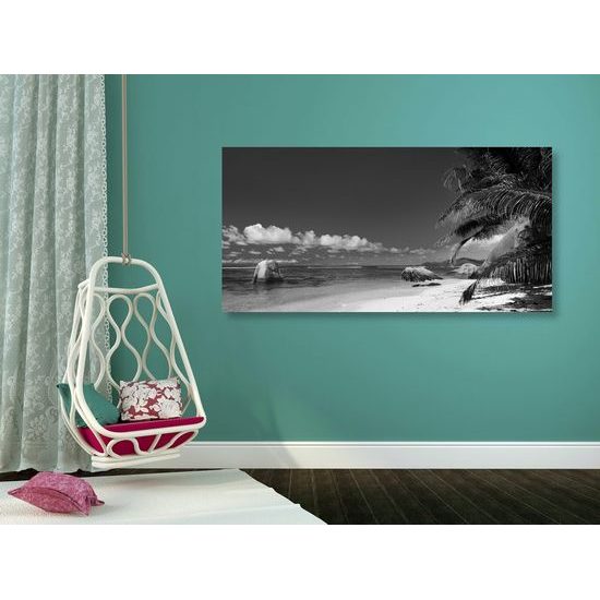 Kép csodálatos homokos tenger fekete-fehér kivitelben