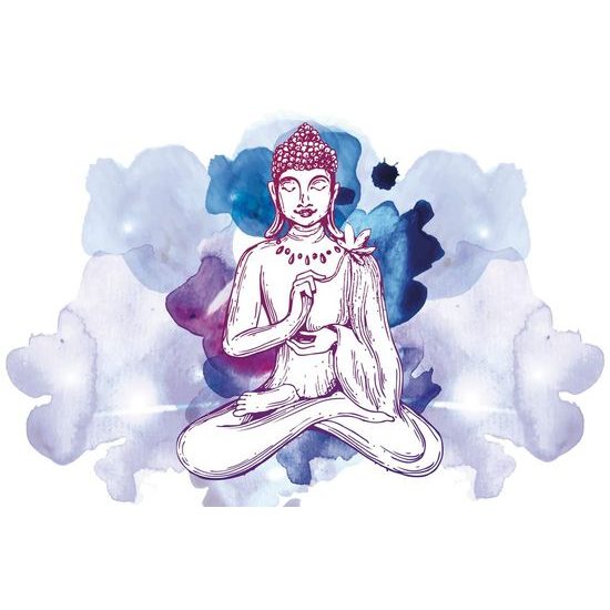 Öntapadó tapéta absztrakt Buddha illusztrációja