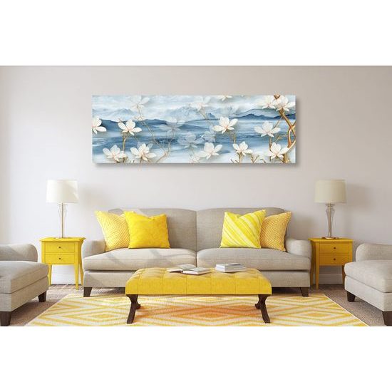 Kép virágok jeges háttérrel