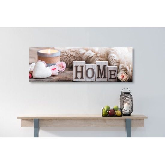 Kép romantikus csendélet Home felirattal