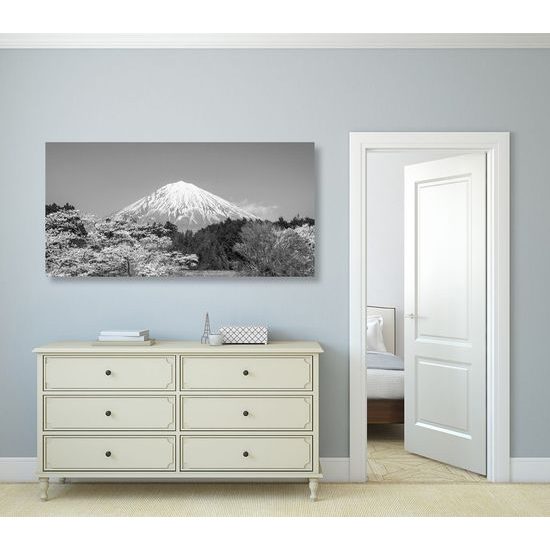 Kép japán vulkán Fuji fekete-fehér kivitelben