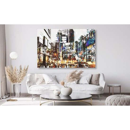 Kép világváros forgalmas utcája