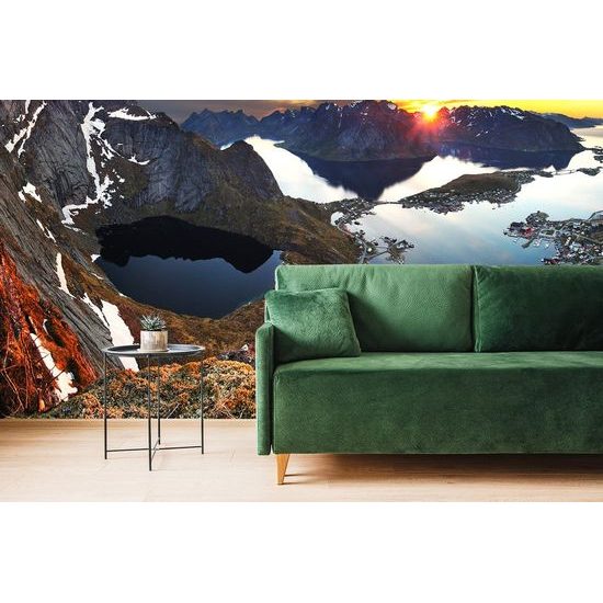 Öntapadó fotótapéta kilátás egy csodálatos hegyi tájra