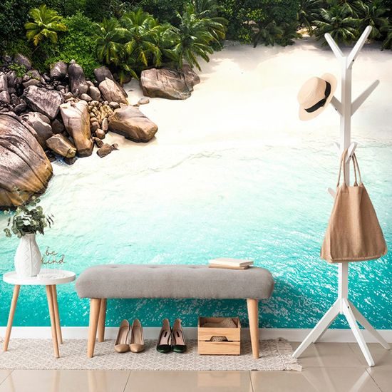 Öntapadó tapéta strand az egzotikus Seychelle-szigeteken
