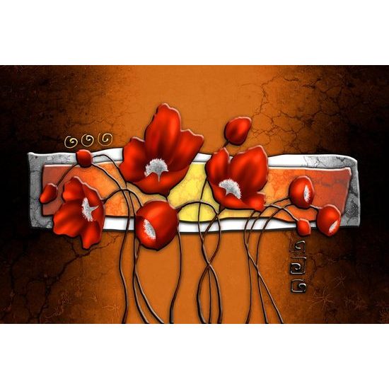 Vad pipacs öntapadó tapéta mák etnikai stílusban