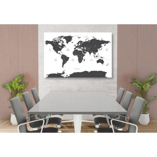 Parafa kép sötétszürke világtérkép államokkal