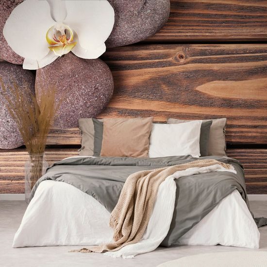 Öntapadó fotótapéta tapéta spa csendélet egy fából készült háttéren