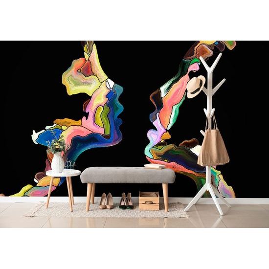 Tapéta szokatlan absztrakció az emberi arcok