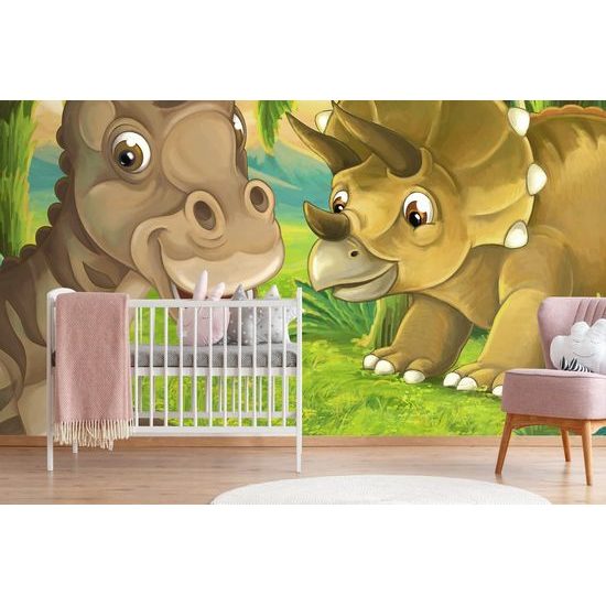 Egyedi boldog dinoszauruszok tapéta