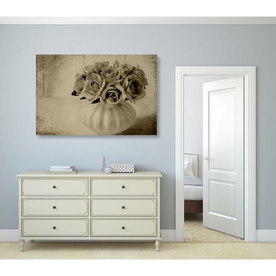 Kép kis rózsácskák szépia kivitelben