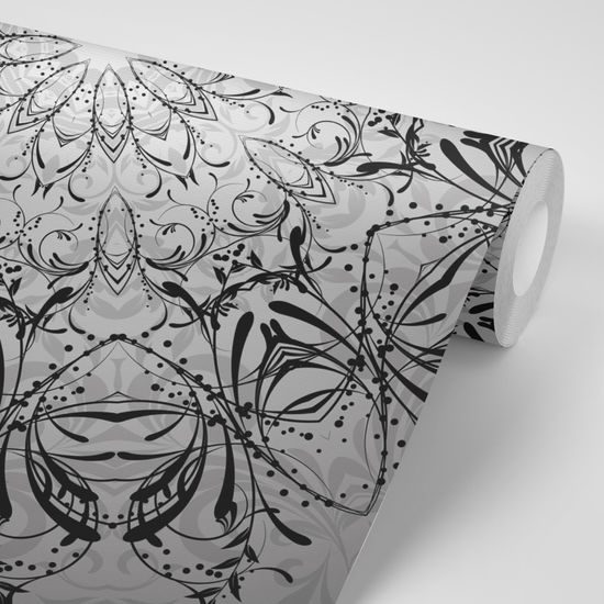 Öntapadó tapéta gyönyörű mandala fekete-fehér kivitelben
