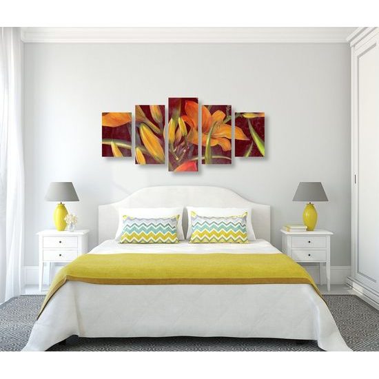 5 részes kép liliom virágzása