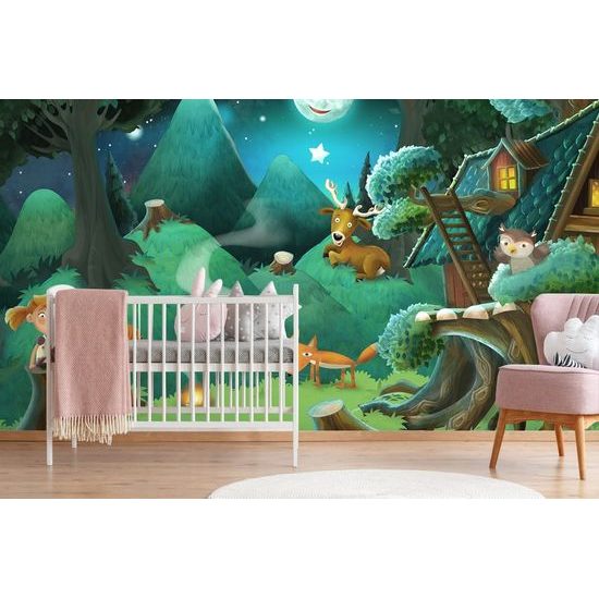 Öntapadó tapéta állatok az erdőben