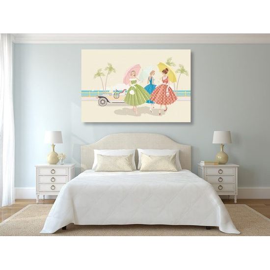 Kép elegáns hölgyek retro stílusban