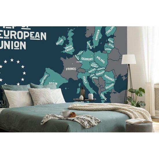 Öntapadó tapéta az Európai Unió térképe modern kivitelben