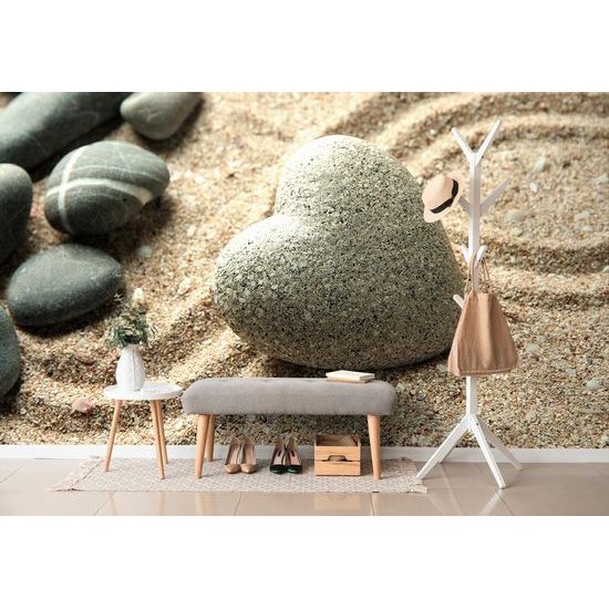 Öntapadó fotótapéta szív alakú Zen kő