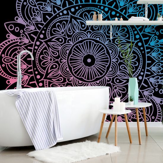 Öntapadó tapéta lila Mandala