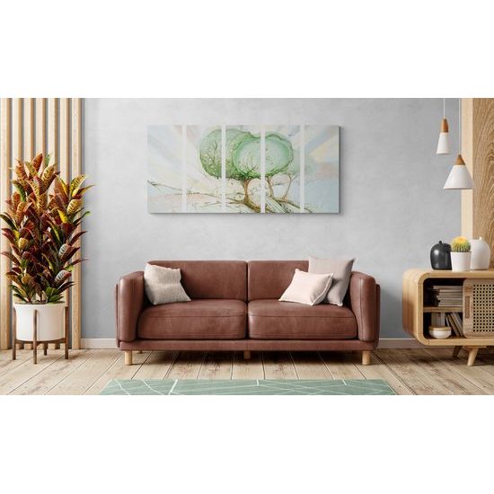 5 részes kép mesebeli pasztell fák