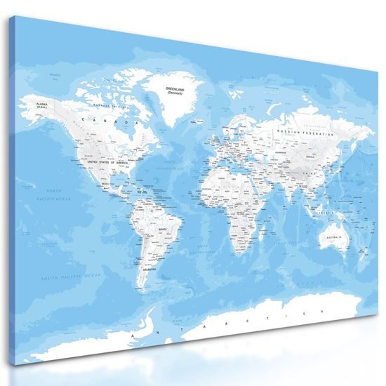 Kép fehér-kék világtérkép