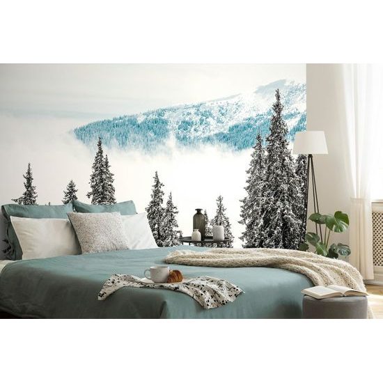 Fotótapéta friss hóval borított fák