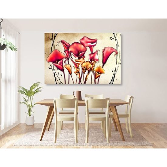 Kép nem mindennapi virágok absztrakt kivitelben